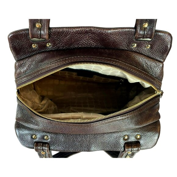 Kate Spade Sullivan Street Melita Satchel Brown Black Leather Shoulder Hand Bag - Picture 9 of 11